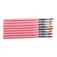 Wholesale 8pcs pink handle ombre nail art flower brush