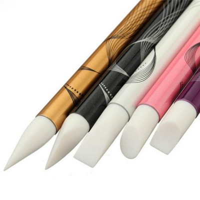 3D metal handle nail art sculpture silicone brush